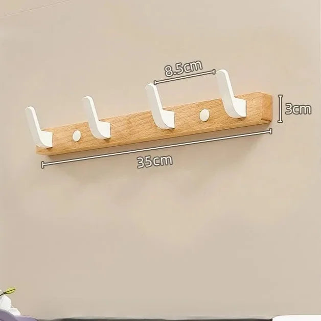 Spanish style walnut wooden hooks fitting room hanging clothes hats dress rack entrance door bedroom hangers wall