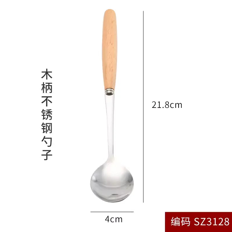Home wooden bowl japanese acacia salad large kneading tableware - spoon 21.8 x4cm