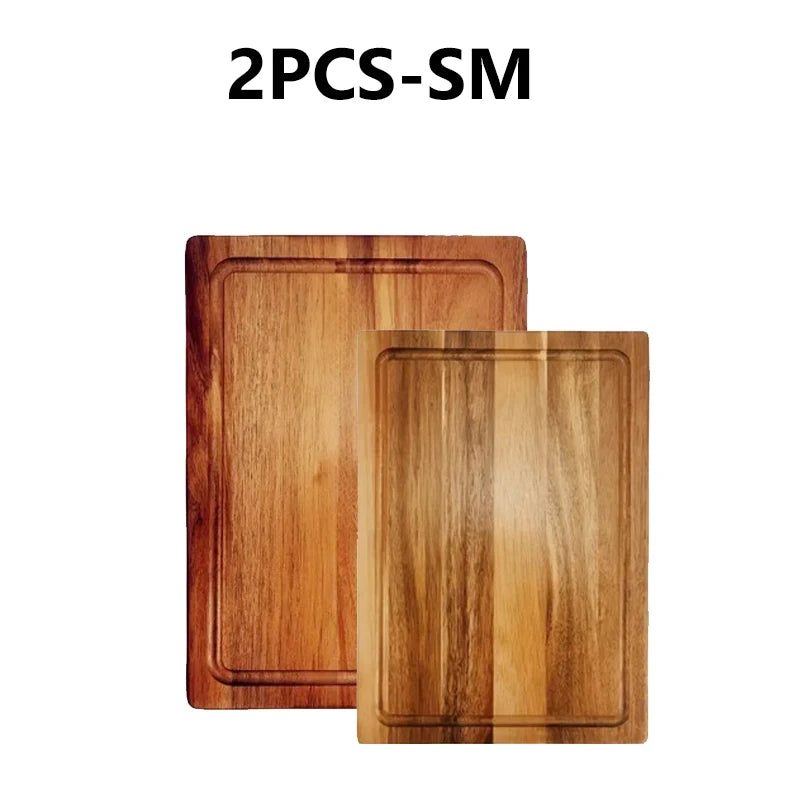 Wxcoo wooden cutting boards chopping blocks butcher block cheese fruit board meat for kitchen tools - s m