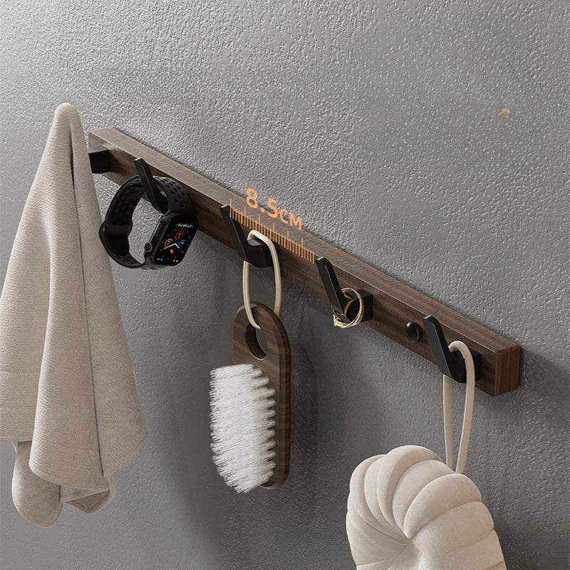 Walnut wood clothes hanging hook without punching wall cap holder door key