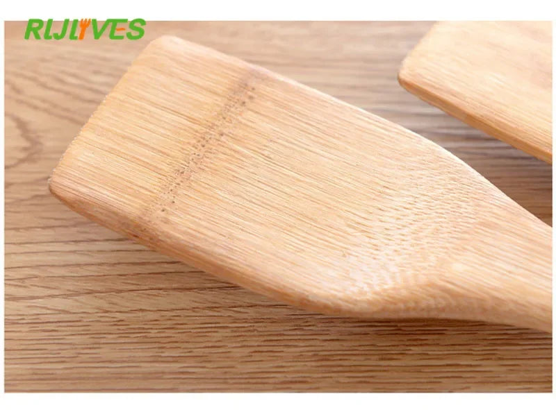 1pc natural health bamboo wood kitchen slotted spatula spoon mixing holder cooking utensils dinner food wok shovels