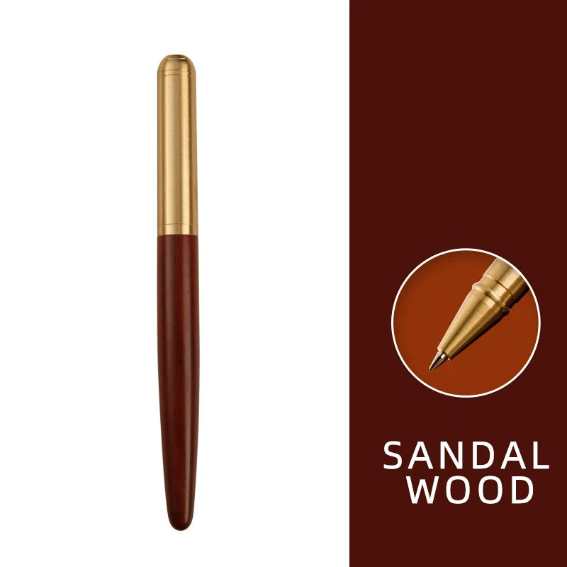High quality natural sandalwood wood gel pen personalized logo tiger bark sour twig ebony body teacher gifts stationery