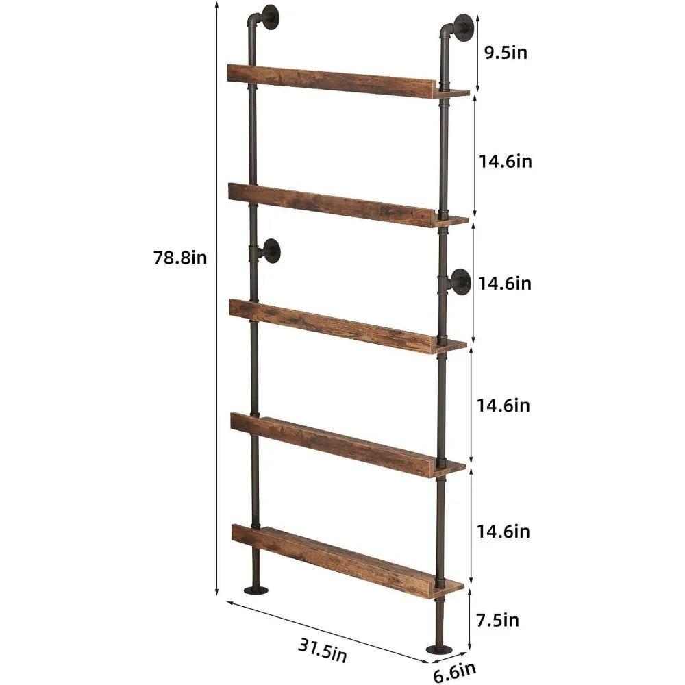 5-tier wall mounted wine rack industrial pipe bar shelf for bottle storage shelves shelving hom - united states / black