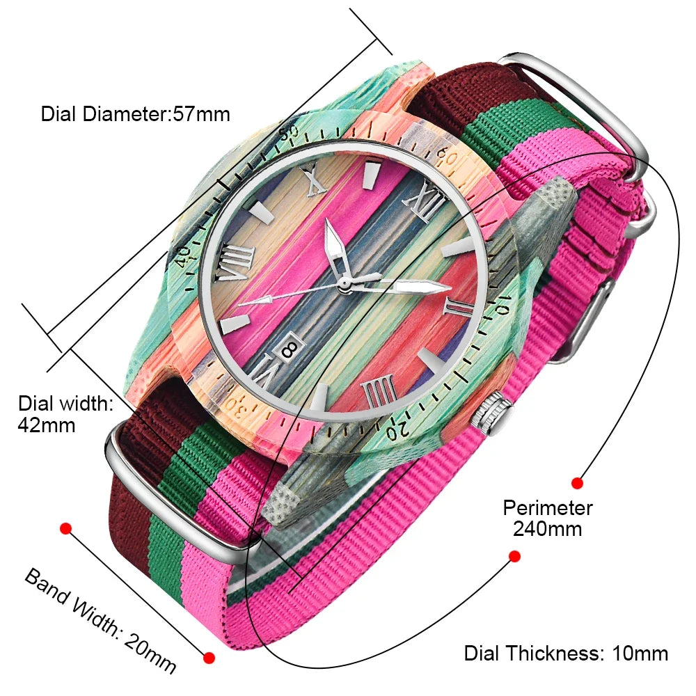 elegant-colorful-bamboo-wood-quartz-womens-watch-fashionable-color-band-2024-lover-gift-wristwatch