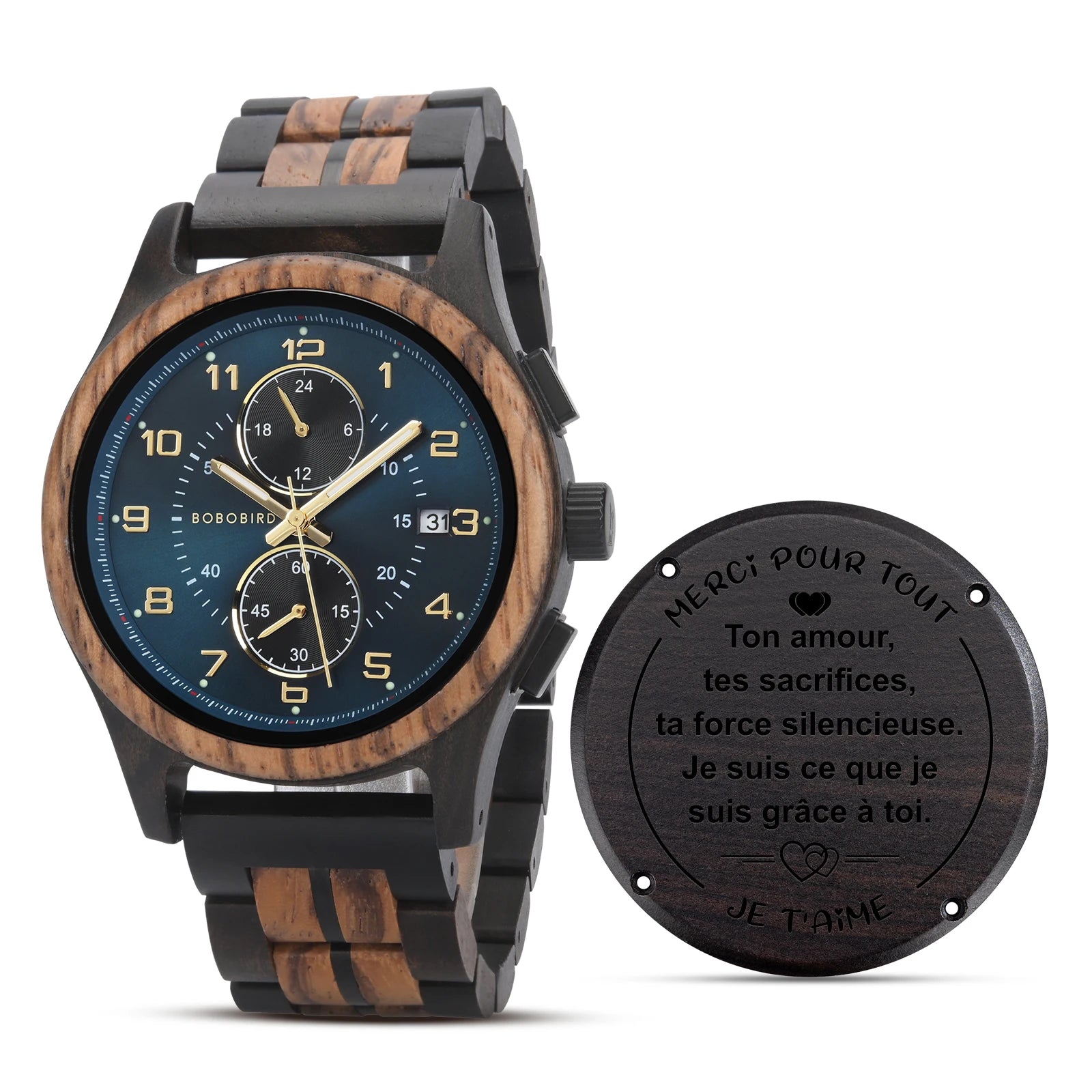 Bobo bird personalized men’s wristwatches multi-language handmade wooden watch supported free customized watches gift