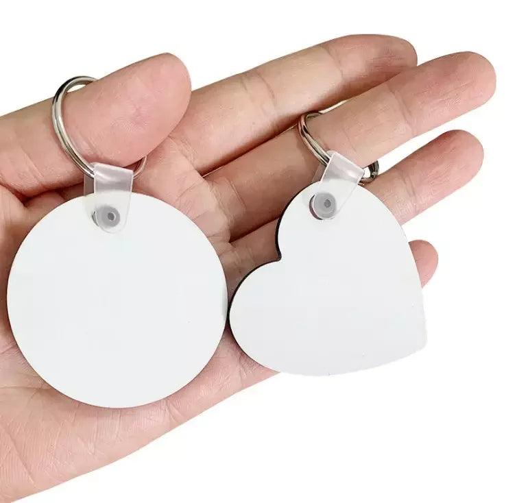 Free shipping 40pcs/lot wholesale custom wood mdf keychain sublimation blanks for gifts - key chain