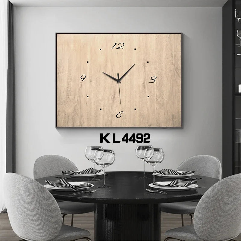 Meter box wood decorative painting with wall clock modern design large metal luxury clocks silent living room decoration