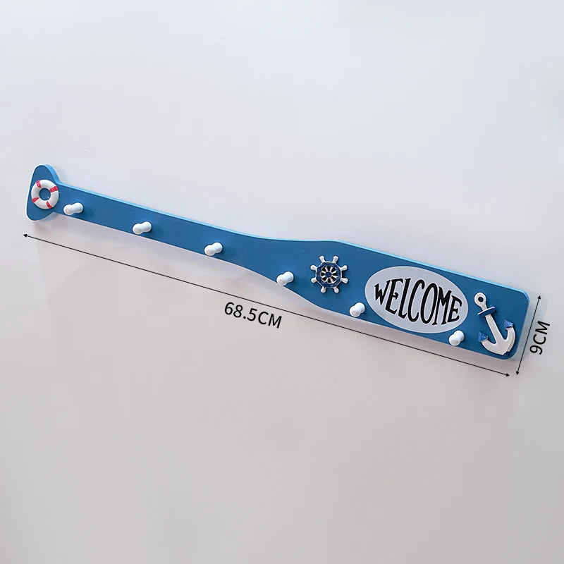 Mediterranean sle decorative boat paddle wall hanging bar vintage wood oar piece window display decor kitchen elf