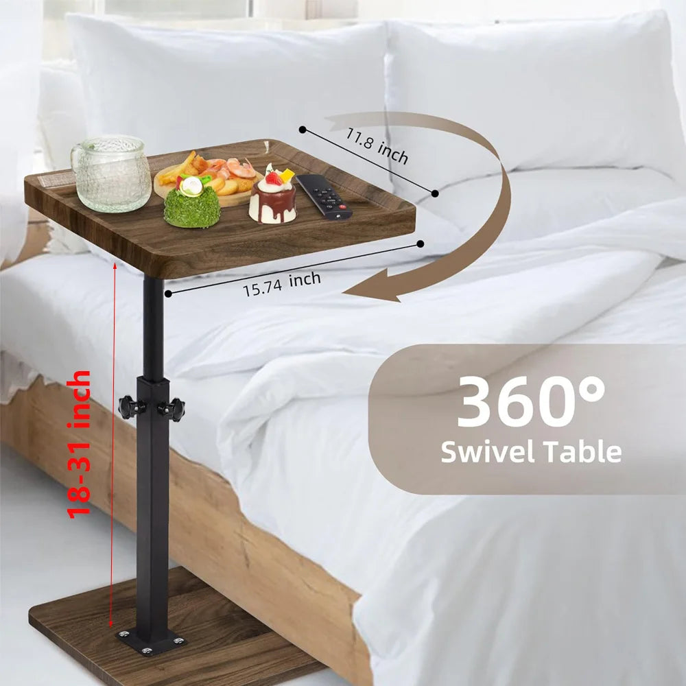 C shaped living room side table sofa cabinet mobile coffee simple small square bedroom bedside with wheel - a / united