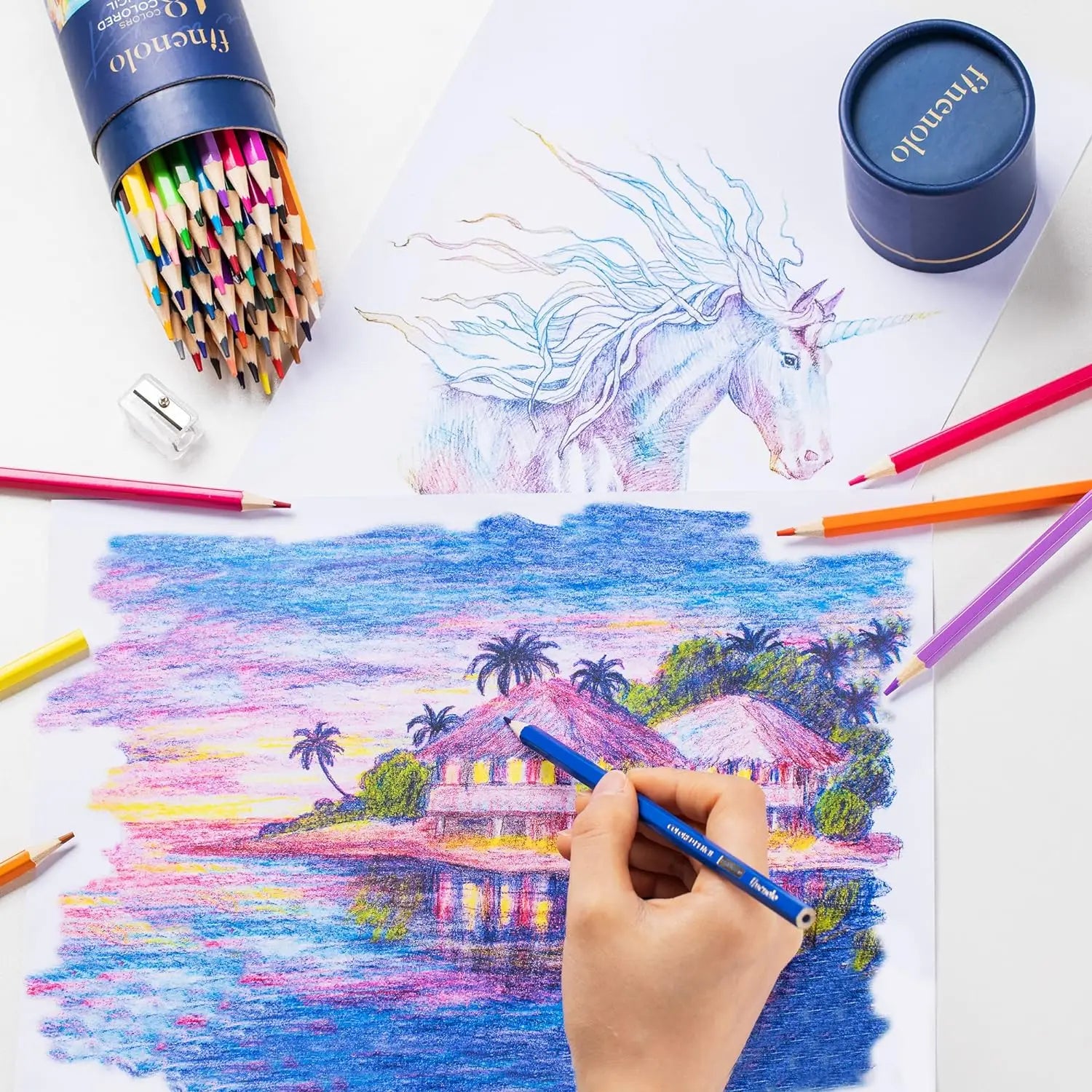 Deli 72 colored pencils for coloring books soft core art drawing artists kids beginners sketching - united states