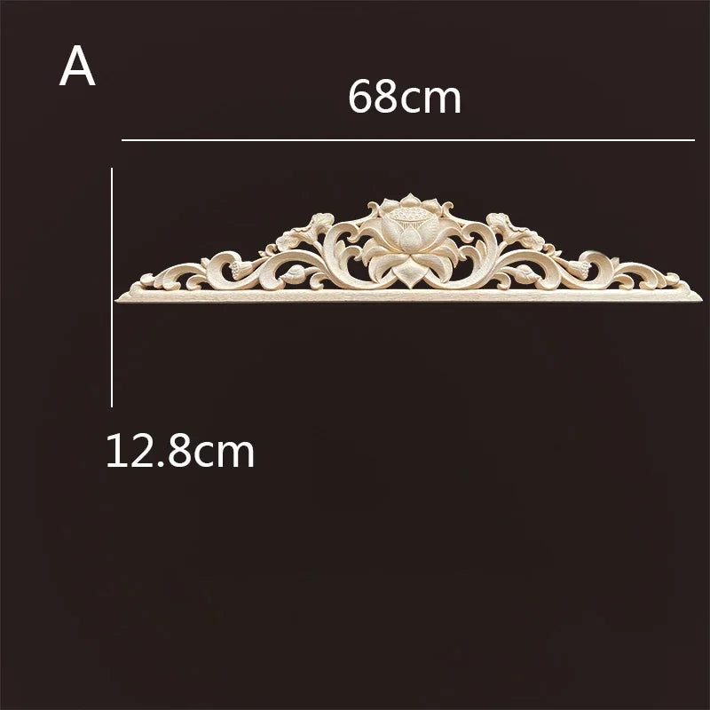 Chinese dragon wood carving onlays and appliques home decorations accessories antique moulding decals for furniture