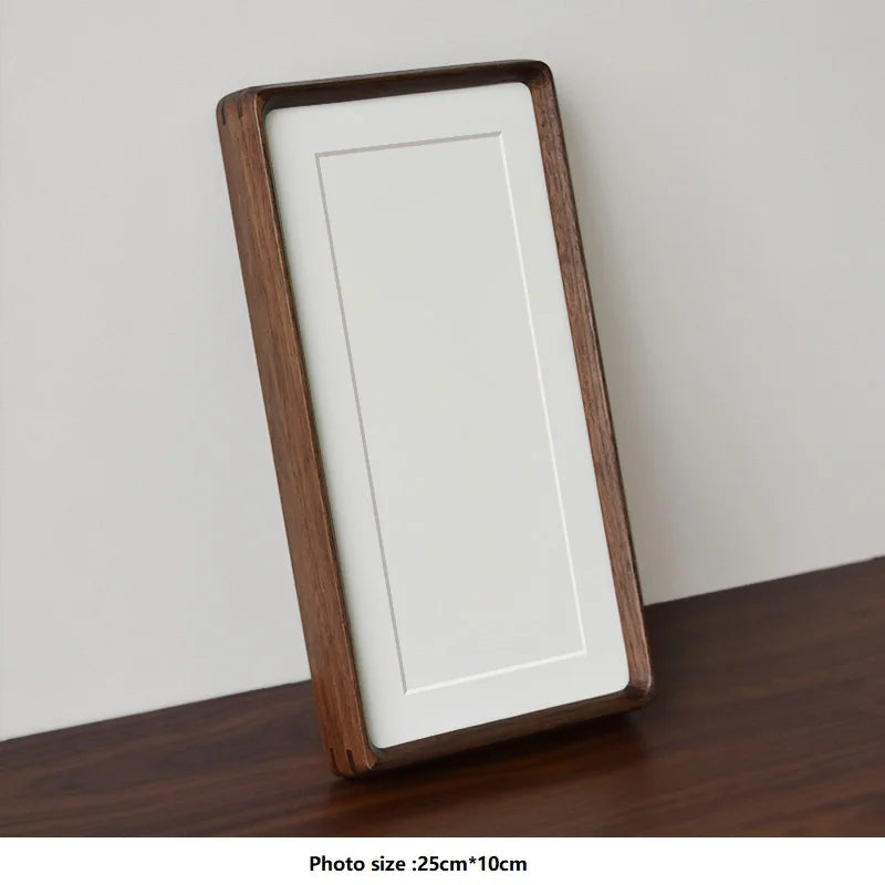 New stylish diy dual and triple grid photo frames creative solid wood tabletop display frame picture holder - walnut