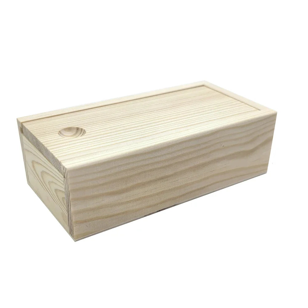 Pine pull-out box sliding cover wooden storage log drawer wood jewelry organizer case diy - box