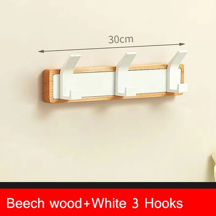 Walnut coat wall hook hanging rack for bathroom kitchen bedroom hallway hooks clothes holder - 3row hook