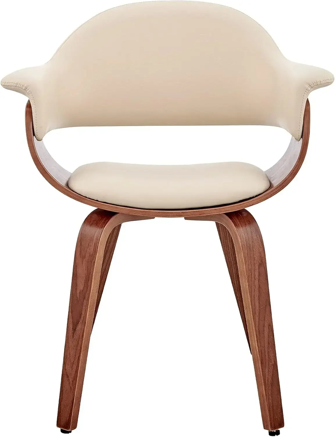 [hot sale limited time offer! ]living adalyn faux leather and wood dining room accent chair cream/walnut 19d x 25w 30h