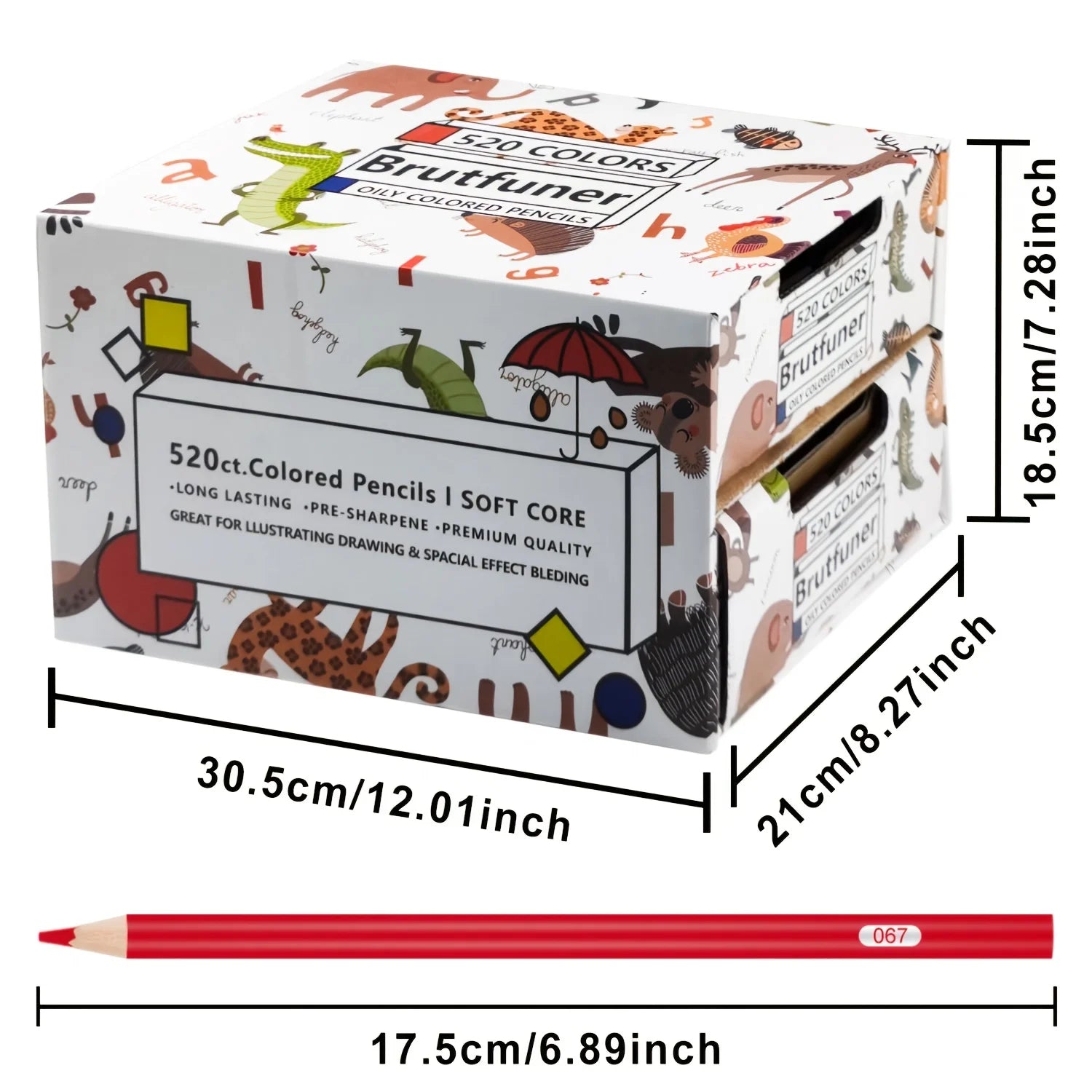 Colored pencils set of 520 colors professional oil based for adults and kids art supplies drawing - color / united