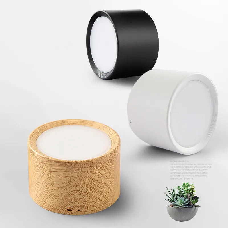 Modern ceiling lamp wooden light surface mounted led 5w 12w for kitchen living room lighting spotlight