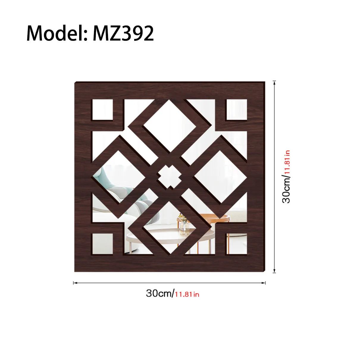 Rustic living room bedroom wall decor mirror wood farmhouse window frame hallway home decoration vintage decorative