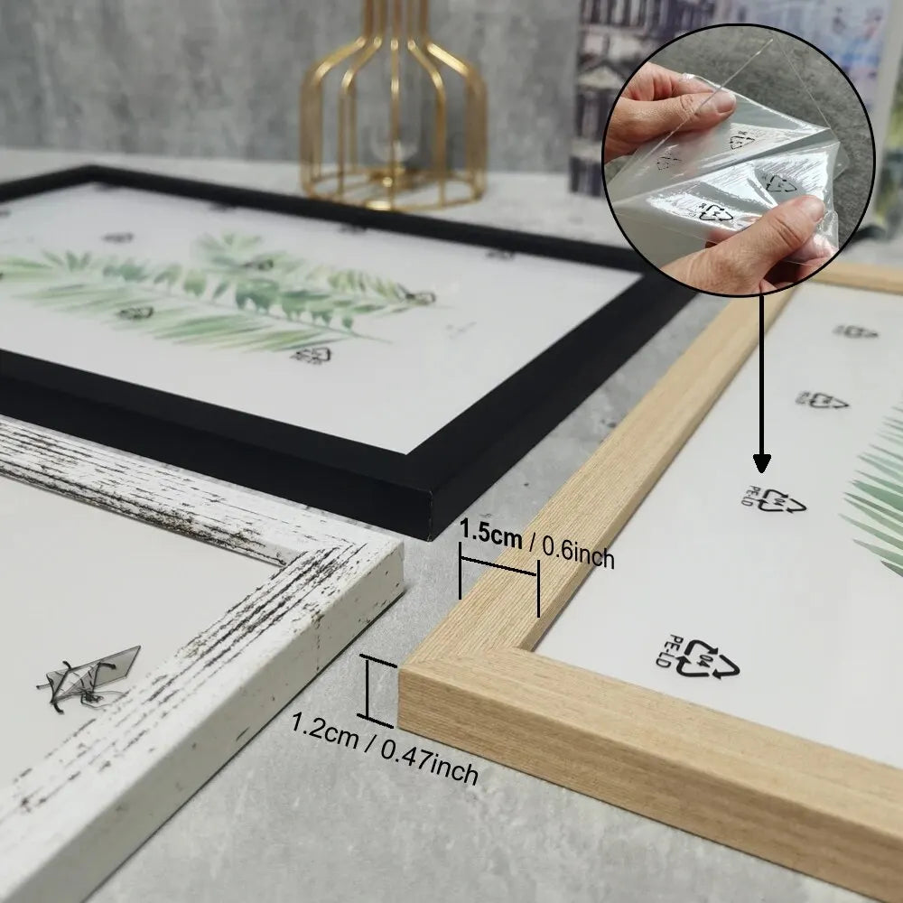 3pcs wooden photo frames for picture wall 10x15 15x20 20x25 a4 pictures frame stand decor commemorative gift