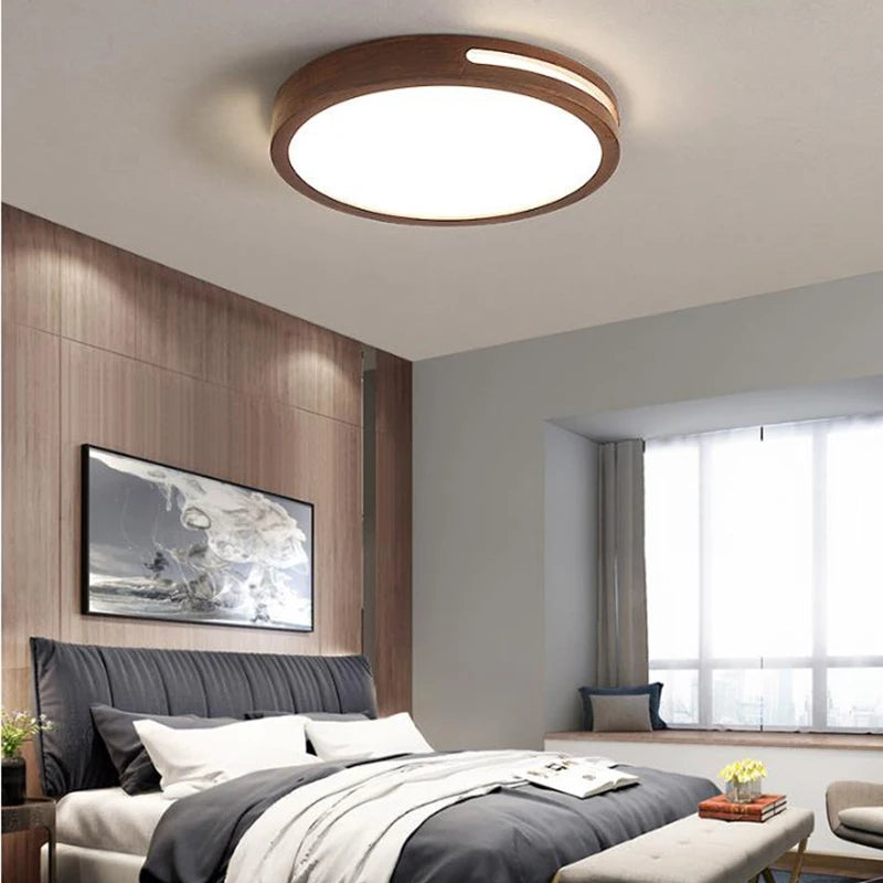 Ultra-thin modern led wooden ceiling lamp living room dining bedroom lighting indoor 110v 220v