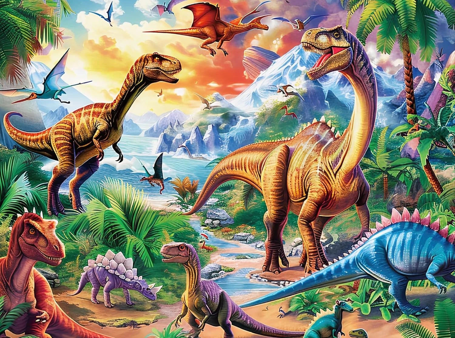 Dinosaur landscape puzzles wooden jigsaw 120/300/500/1000 pieces unique educational toys for adults/kids birthday gift