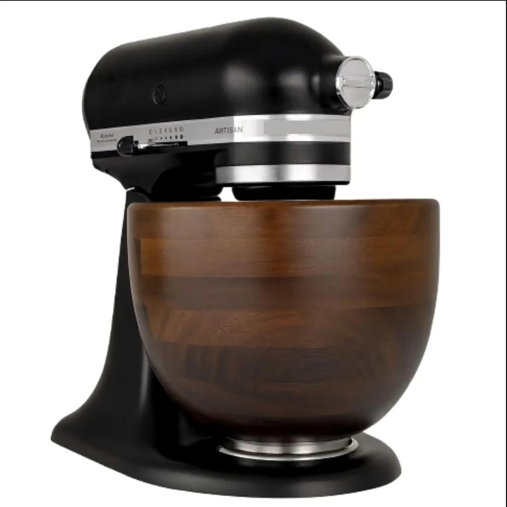 5-quart premium walnut wood mixing bowl for 4.5 and 5 qt tilt-head stand mixers - natural wooden - united states