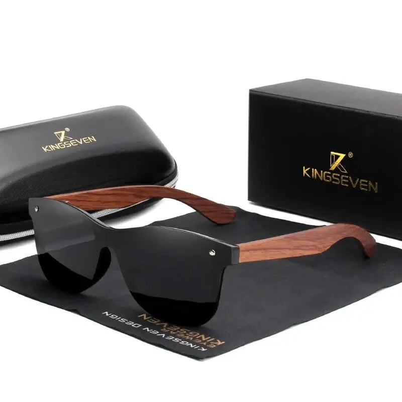 Kingseven natural wooden sunglasses polarized men women square luxury elegant handmade wood sunglasses driving