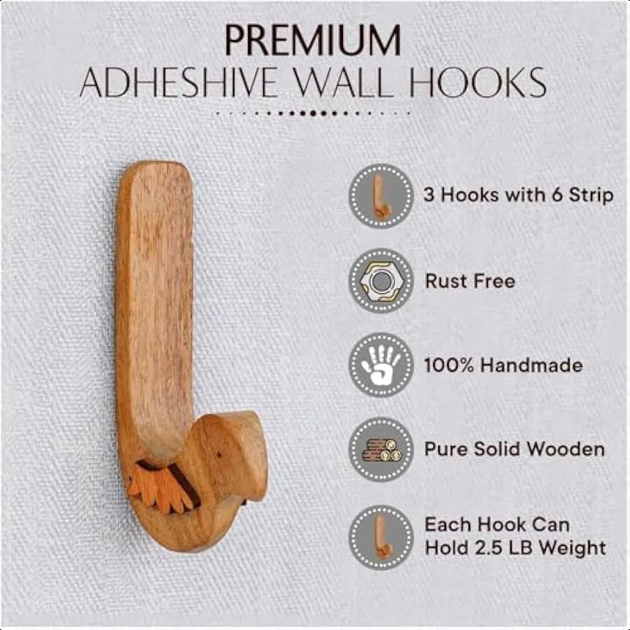 3 hook 6 strips cute bird decorative adhesive wall hooks for hanging unique no damage wood - united states