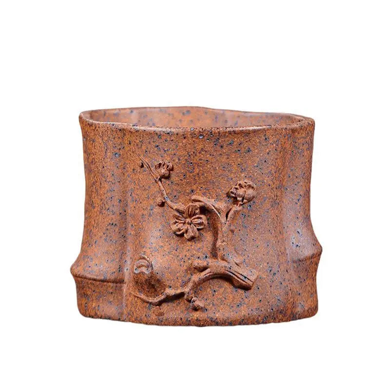 115ml yixing zisha tree stump wood-fired porcelain teacup elegant tea bowl cute cup tea-tasting smelling chazhan master