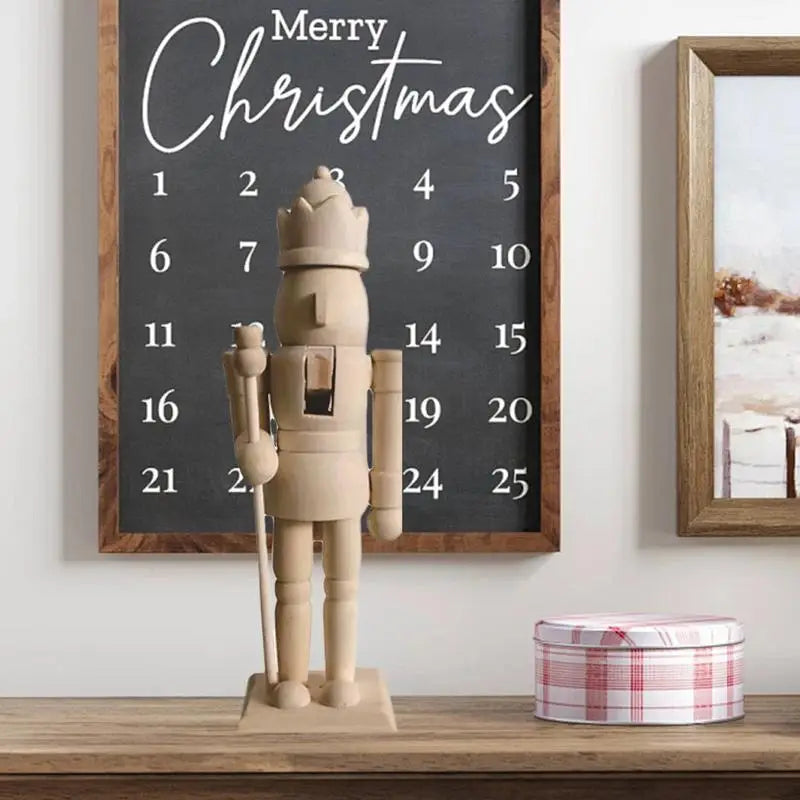 Wooden nutcracker unpainted paint your own figures wood unfinished with kit for kids adults all ages - decorative