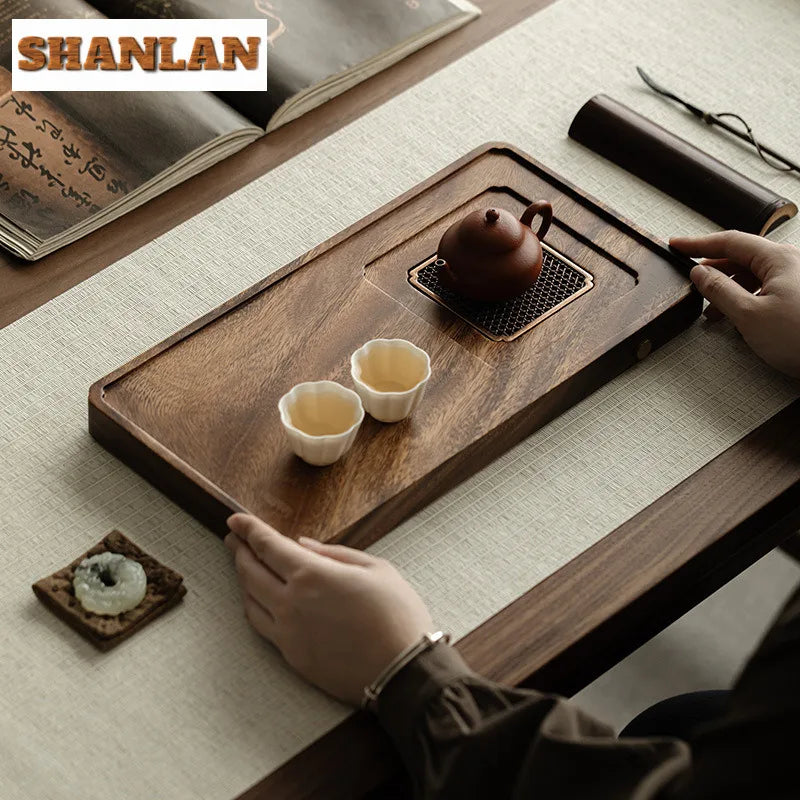 walnut-wood-tray-rectangle-serving-tray-chaban-chinese-kung-fu-table-tea-tools-coffeeware-board-drainage-water-storage-tea-tray