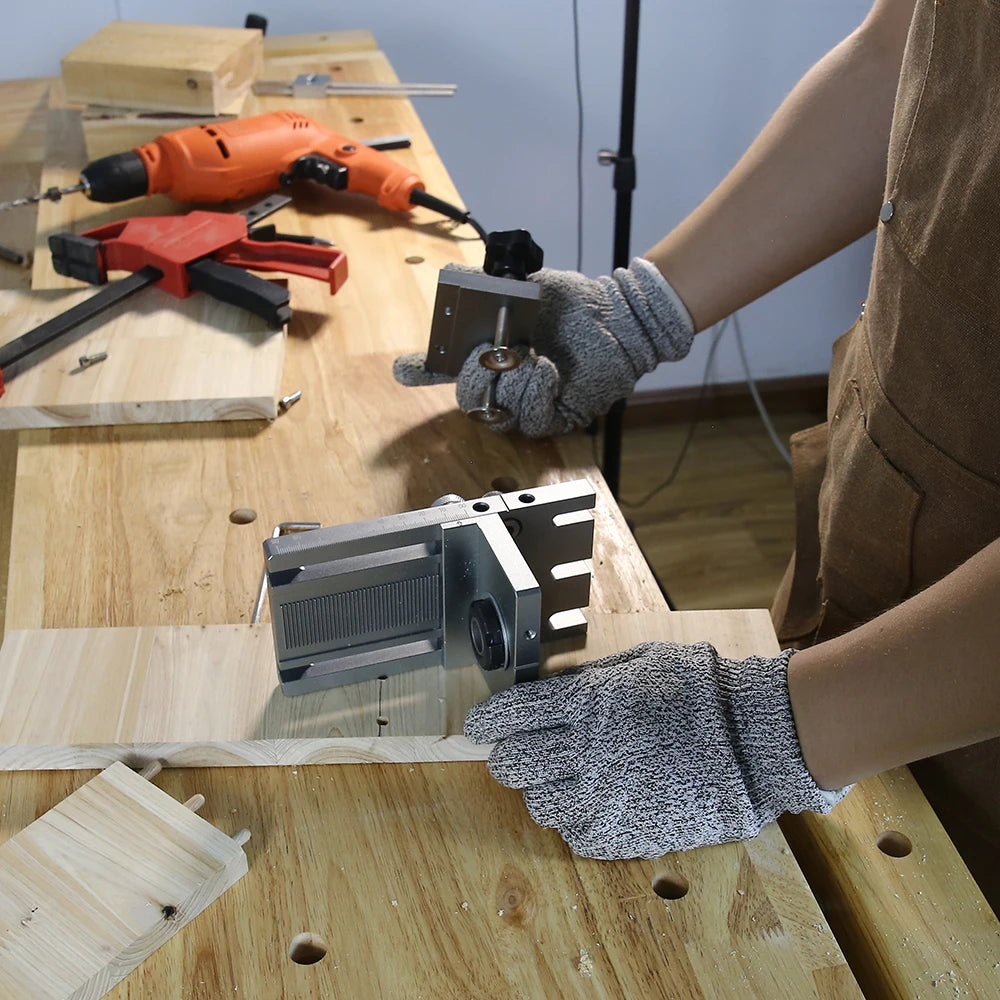 Allsome 6/8/10mm dowelling jig 3 in 1 wood drilling guide locator adjustable dowel kit for diy woodworking tool