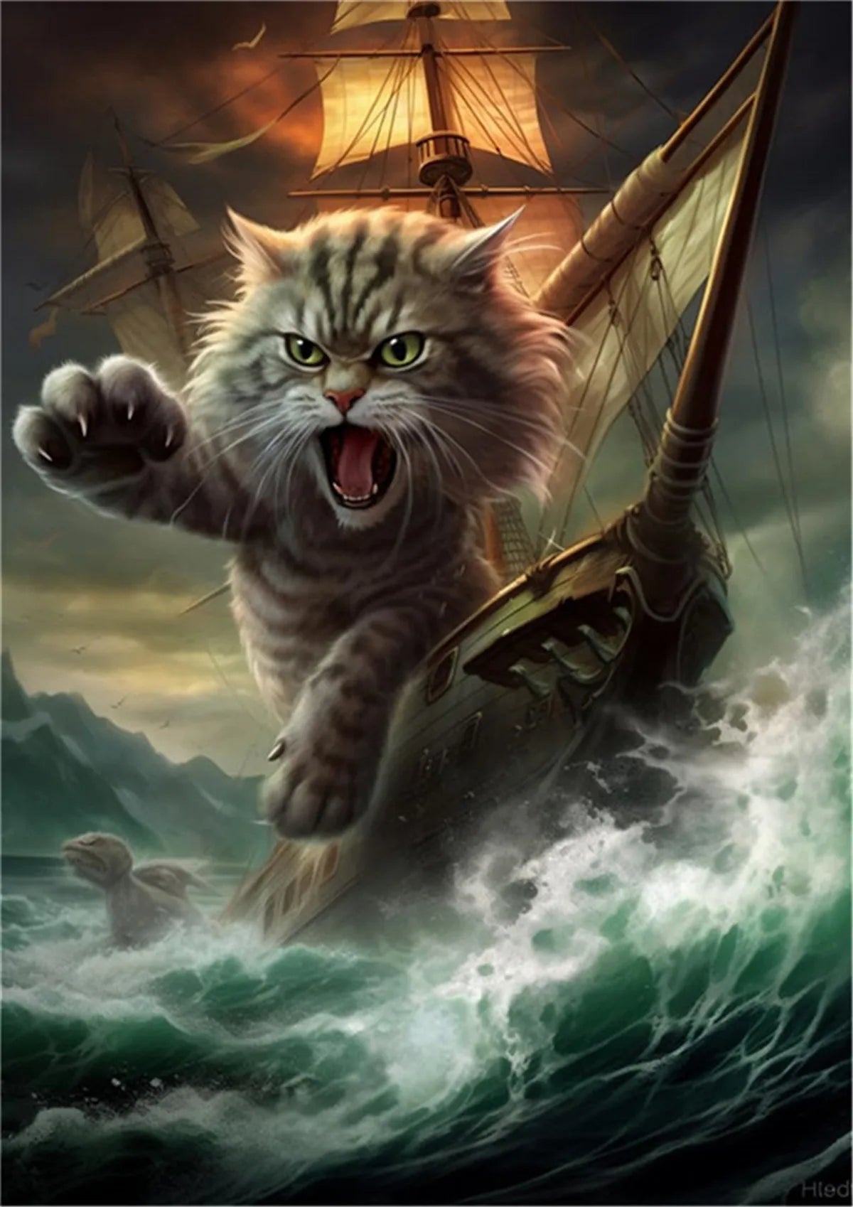 Puzzles for adults 300 pieces jigsaw titan cat kraken formation wooden diy families toys entertainment gift home - 100