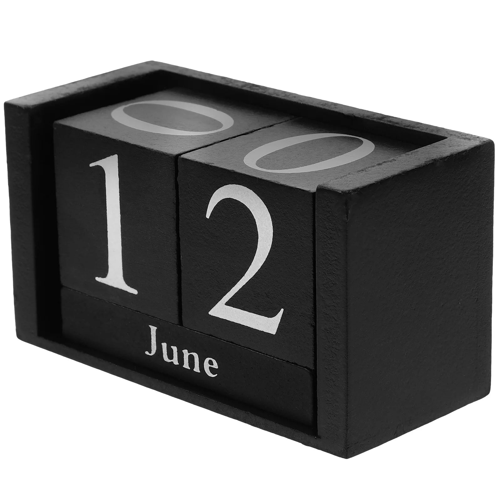 Wooden calendar blocks elegant desk decor household perpetual office supply table standing daily use black - germany