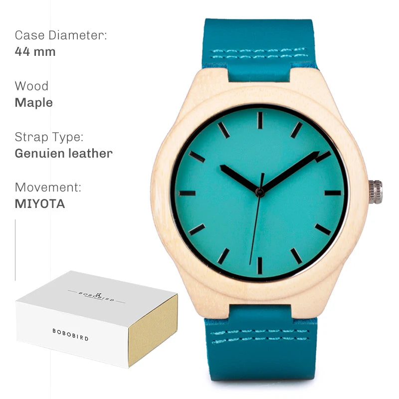 Bobo bird wood watch for men natural handcrafted wooden watches lightweight quartz wristwatch limited time offer