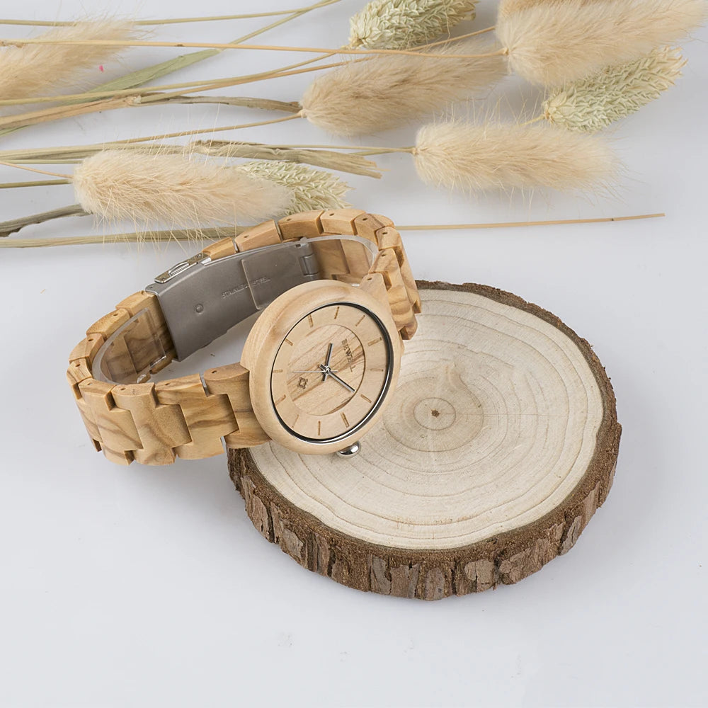 Wooden watches uwood series 38mm unisex natural handmade wood watch band adjustable