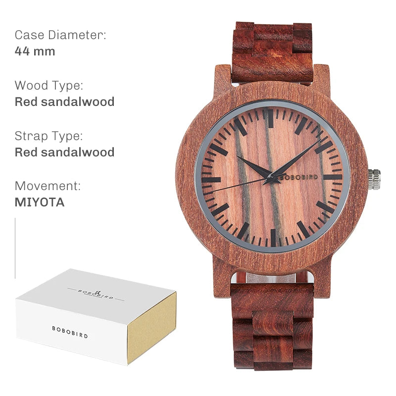 Bobo bird wood watch for men natural handcrafted wooden watches lightweight quartz wristwatch limited time offer