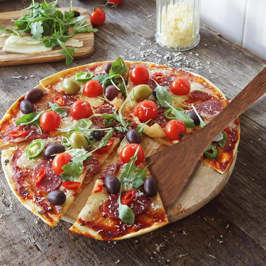 Wooden spatula for non stick cookwarewood utensils set cooking long handle flat frying ilined healthy and high mois