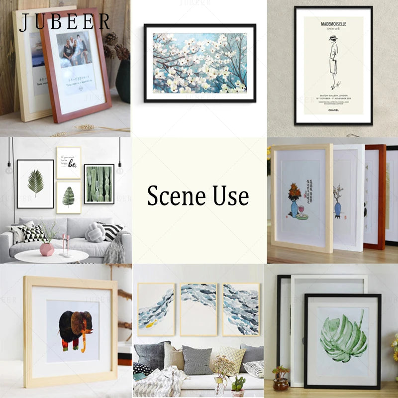 A4 a3 photo frame wooden black white color picture frames for poster wall art hanger