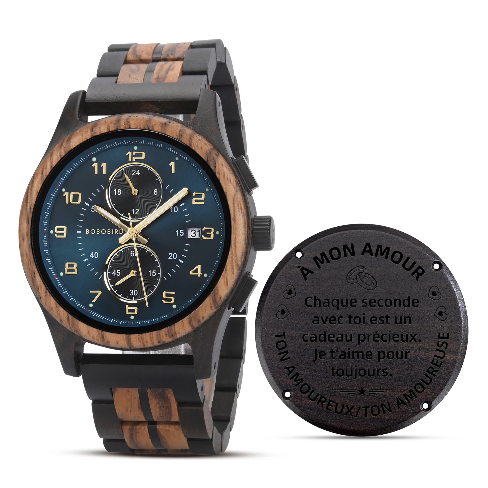 Bobo bird personalized men’s wristwatches multi-language handmade wooden watch supported free customized watches gift