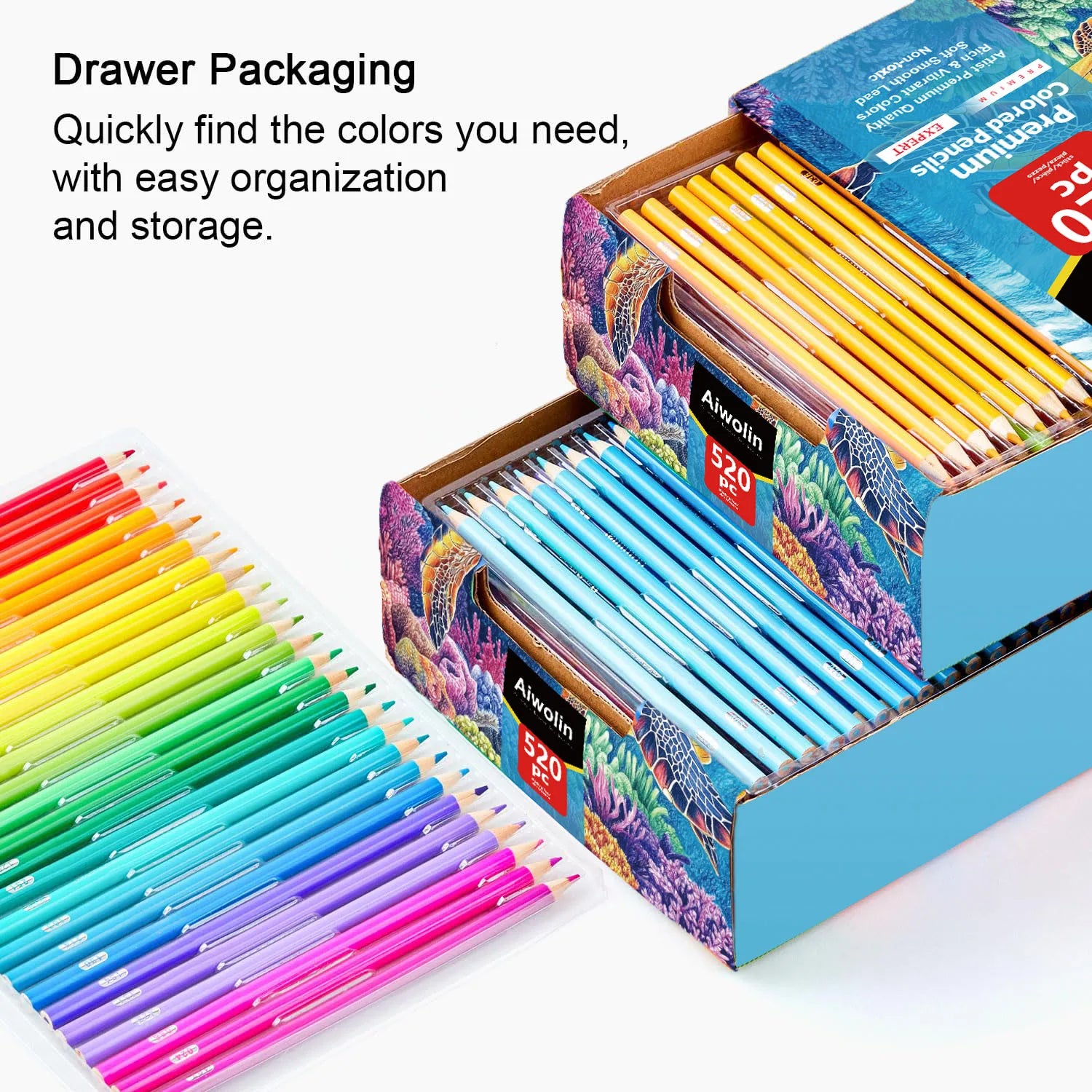 520 colored pencils professional grade rich pigment soft core coloring suitable for children adults artists - color