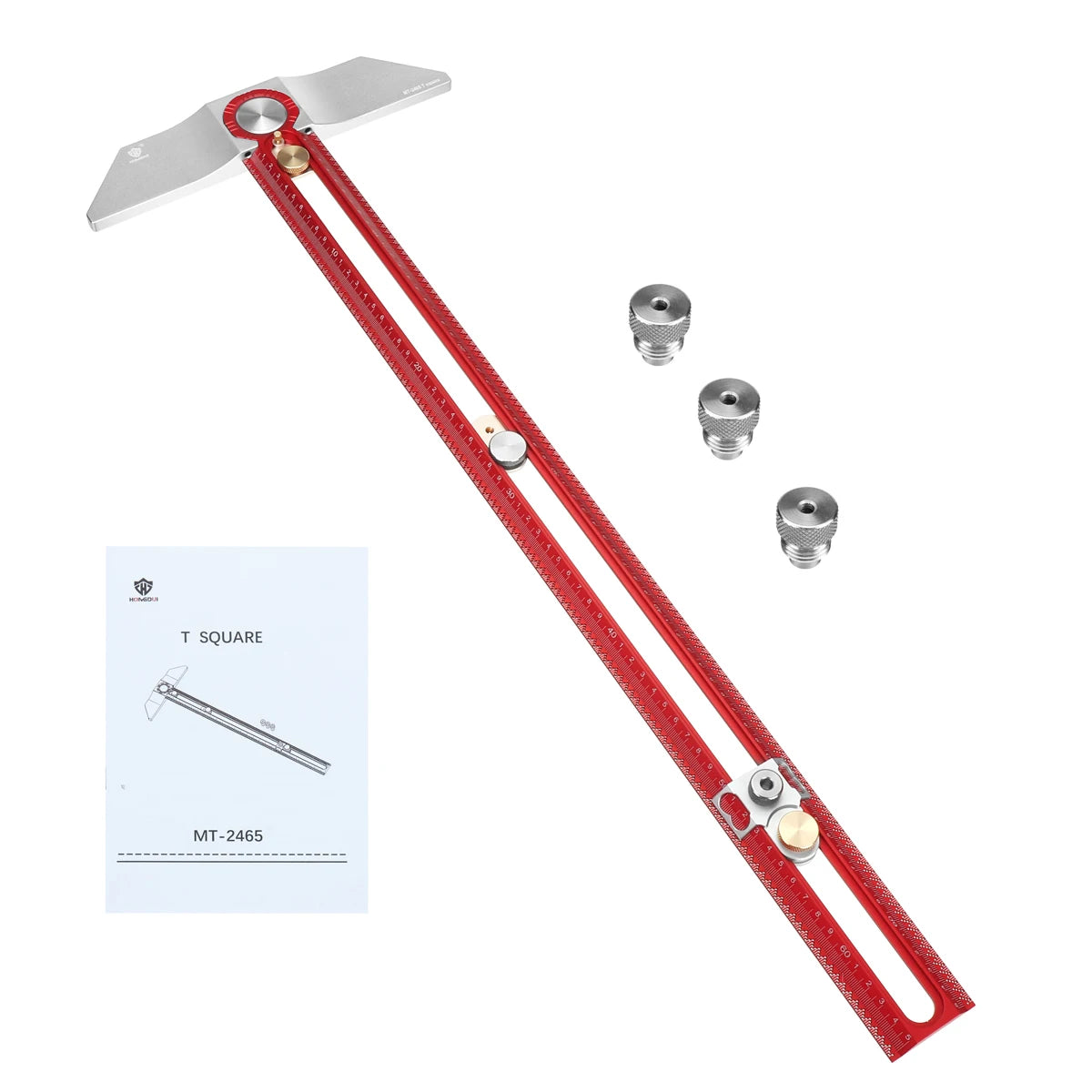 Mt-2465 pro woodworking scriber marking t square ruler hooked on wood aluminum alloy hole positioning gauge by hongdui