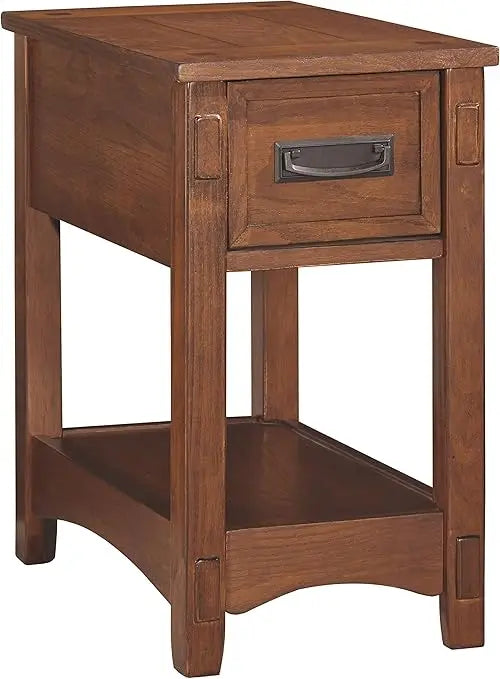 Breegin new traditional wooden chair side end table with 1 drawer and fixed shelf brown - united states