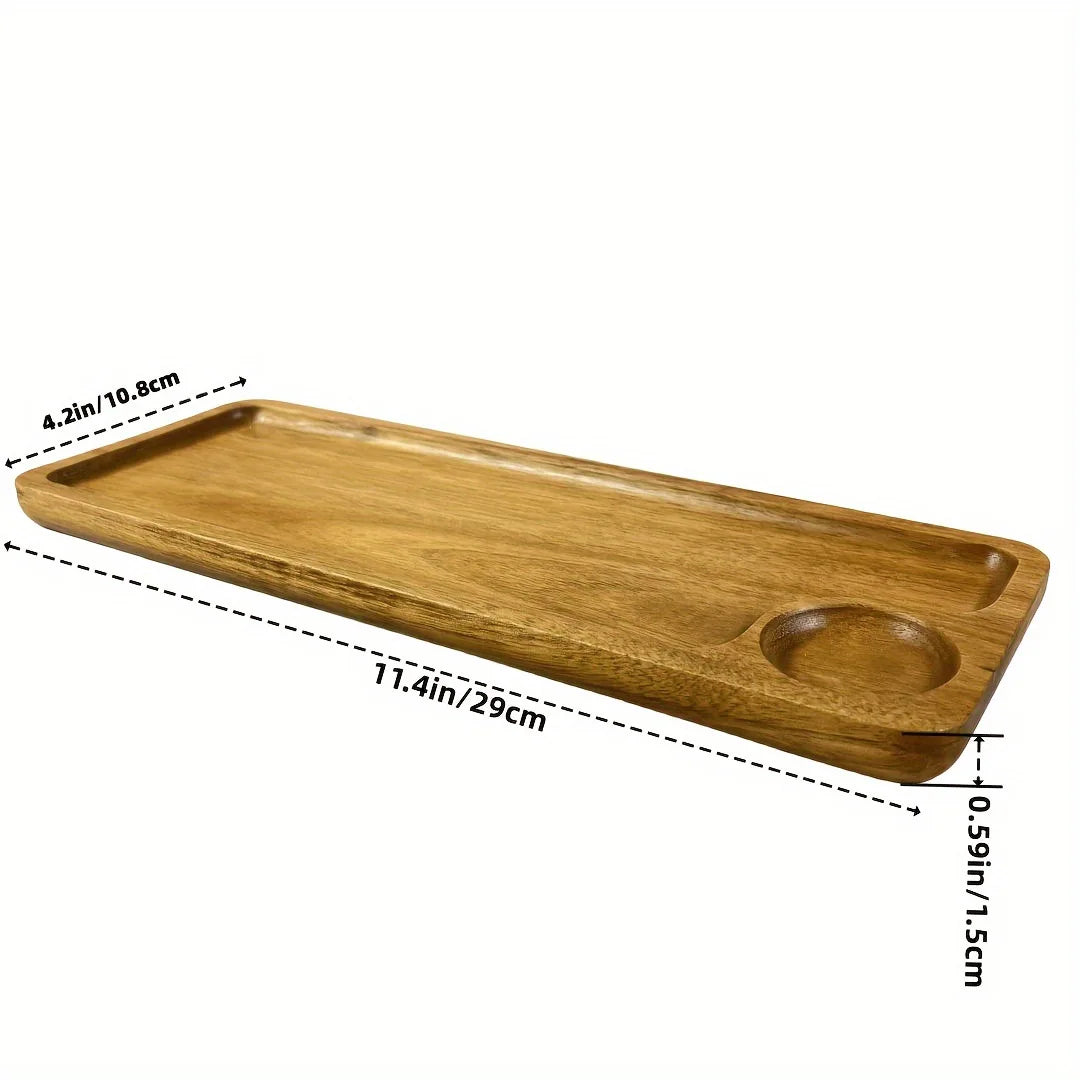 Japanese solid wood fruit plate factory wholesale wooden tray multi-size high-value snack - changfang / 6 inches