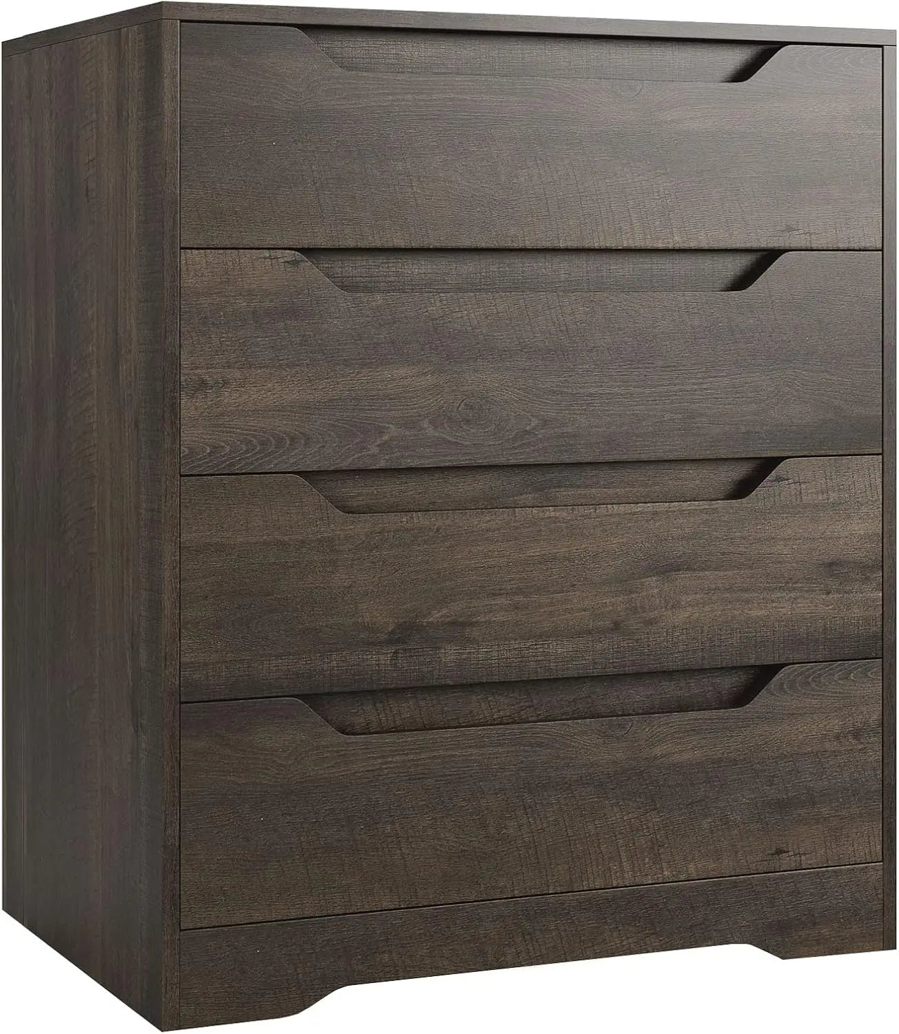 4 drawers dresser farmhouse chest of with cut-out handles small dressers drawers, - dark brown / united states