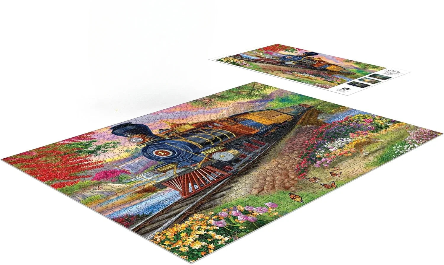 Scenic steam engine paper puzzle 300 500 1000pcs jigsaw puzzles for bedroom livingroom relaxation game room thoughtful