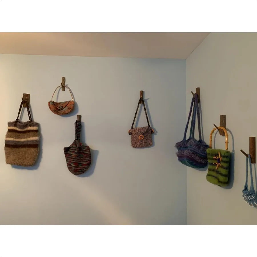 Pack of 4vintage real wood tree branch wall hook farmhouse rustic decorative wooden 3m adhesive hooks strong suction