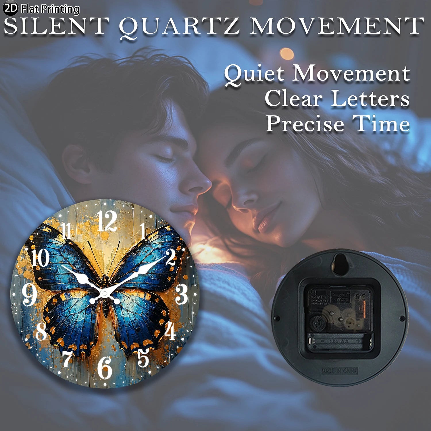 Wooden silent wall clock rustic apple basket painting quartz analog for bedroom bathroom halloween new year gift