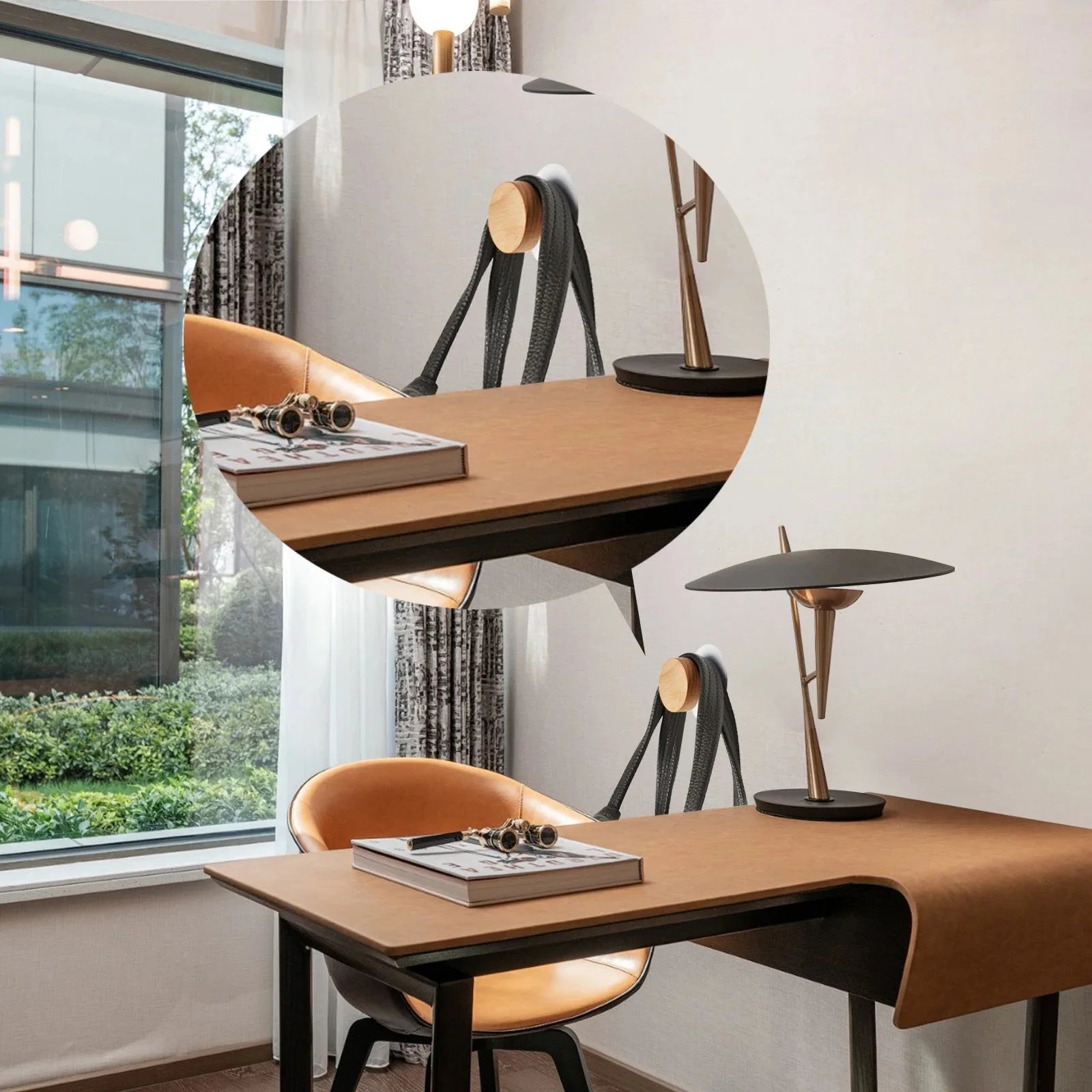 Wooden hook geometric shape wood wall coat peg hanger for hanging clothes hat scarves and towel in bedroom