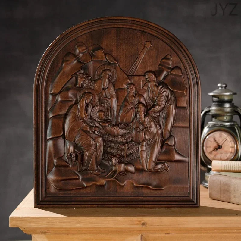 Religious manger birth gift nativity scene room wall decoration home statue - 35cm - (christian)